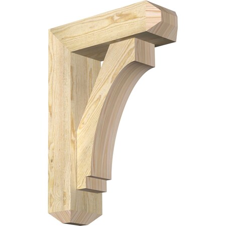 Ekena Millwork Imperial Craftsman Rough Sawn Bracket w/ Offset Brace, Douglas Fir, 6"W x 18"D x 26"H BKT0604X18X26IMP04RDF